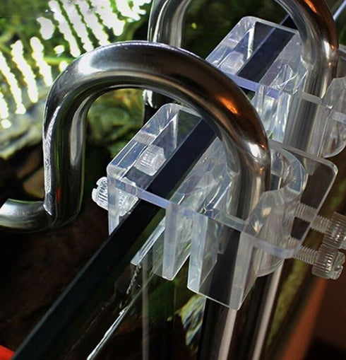 AQUAPRO Aquarium Hose Fixing Clip Acrylic Transparent Fish Tank Water Pipe Hose Fixing Clip Tube Clamp Holder